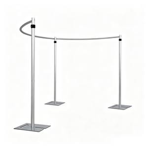10ft Half-Circle Curved Wedding <b>Backdrop</b> <b>Stand</b> Adjustable Aluminum Pipe Drape Support - Product Image 1