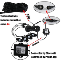 Liwiny voiture accessoires Led Rgb Rock Light 4 Pods contrôle sans fil couleur modifiable Underglow lumière Kits pour véhicule tout-terrain