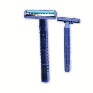 Classic Twin Blade <b>Razor</b> Fixed <b>Head</b> Design With Lubricating Strip Comfort Grip Handle for Household Use Custom Logo - Product Image 2