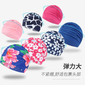 Gorro de natación unisex con protección para los oídos, color negro, blanco y con lunares, para adultos - Product Image 4