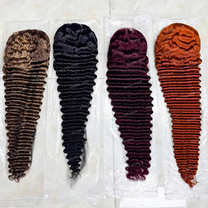 วิกผมหน้าผากลูกไม้โปร่งใสแบบ HD ความหนาแน่นสูง ขนาด 30-40 นิ้ว <span class=keywords><strong>ผม</strong></span>แท้ 13x6 วิกผมลอนลึกแบบ Deep Wave <span class=keywords><strong>ผม</strong></span>แท้ 100% - Product Image 1