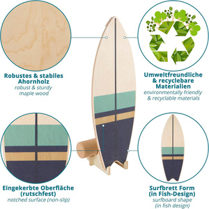 Tavole da Surf in legno con sughero rullo di <span class=keywords><strong>gambe</strong></span> in Abs Core Trainer da <span class=keywords><strong>allenamento</strong></span> bordo Surf da sci skateboard in legno bilancia - Product Image 4