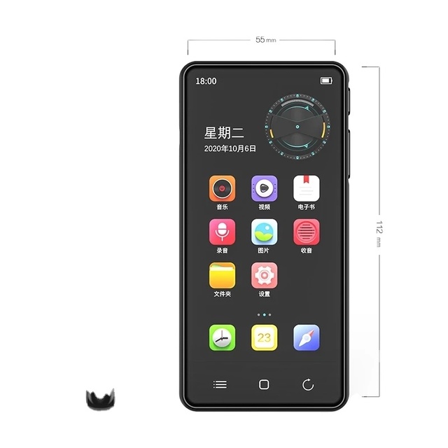RUIZU H8 WIFI Android MP3 Player BT V5.0 Touch Screen 4.0inch 16GB Music Mp3 Player with Speaker,FM,E-book,Recorder,Video