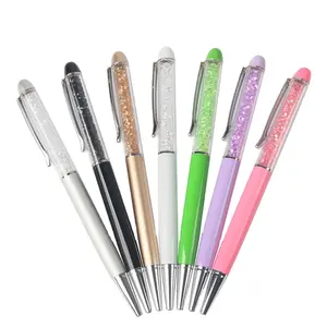 Promotional wholesale gift metal aluminum souvenir crystal pen crystal pens