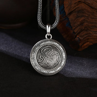 Pendentifs plaqués argent 925 style chinois antique, oxydés, tendance, en argent thaïlandais, vintage, motif bambou, vente en gros