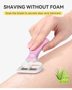 Beikelin Lady Safety Mini Draagbare Vijfbladige Germany Roestvrijstalen Scheermes Aloë + Vitamine E Smeerstrip Vrouwen - Product Image 5