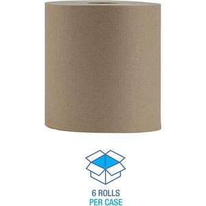 Serviettes en papier non perforées à usage intensif Boardwalk 1 pli, 8 po x 800 pi, naturelles, 6 rouleaux/carton, jetables - Product Image 6