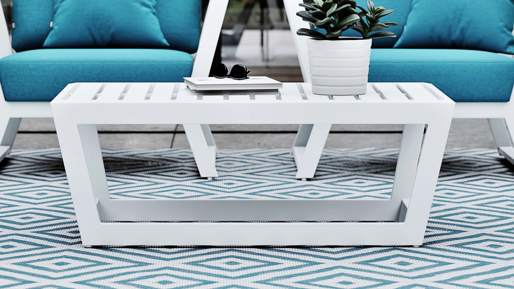 European design aluminum frame outdoor coffee table Patio Furniture coffee tables