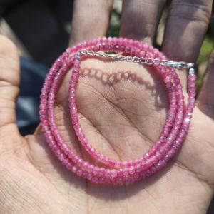 Collier classique en perles de zircon rose plaqué argent sur laiton pour cadeau de mariage - Product Image 2