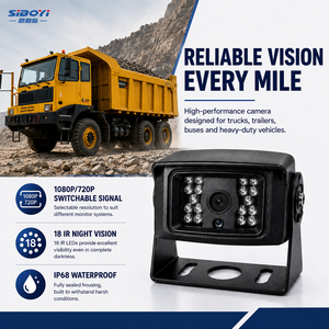 מצלמת מחפר IP68 1080P AHD 110 זווית רחבה עם ראיית לילה אינפרא אדום, מצלמת רוורס/גיבוי לציוד בנייה כבד וכרייה - Product Image 1