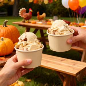 Gobelets en papier kraft blanc bambou de qualité alimentaire, impression personnalisée, pour buffets de desserts - Product Image 3