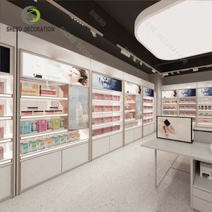 Escaparate de exhibición de cosméticos de salón profesional de pie con cerradura para productos para el cuidado de la piel Escaparate de exhibición de cosméticos - Product Image 1