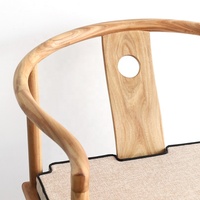 Fauteuil de loisirs en bois d'orme massif de style zen chinois - Chaise de salle à manger et de salon durable pour l'extérieur, pour appartement