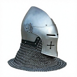 Casco Medieval Personalizado SCA HMB de Acero, Aventail, Hecho a Mano, Pulido, Redondo, Vintage, para Regalos de Navidad y Acción de Gracias - Product Image 2
