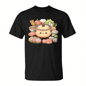 Camiseta con diseño de comida asiática Kawaii de Hot Pot chino, con diseño de olla y ingredientes lindos para amantes de la comida - Product Image 2
