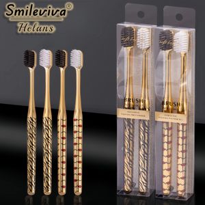 Ensemble deux pièces 2026 haut de gamme, brosse à dents plaquée or, petite tête de brosse, poils souples, en plastique ABS, design pliable, pour <span class=keywords><strong>adulte</strong></span> - Product Image 1