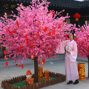 Cây hoa đào nhân tạo trang trí khách sạn phong bì màu Đỏ cây phước lành mận năm mới cây hoa mận - Product Image 5