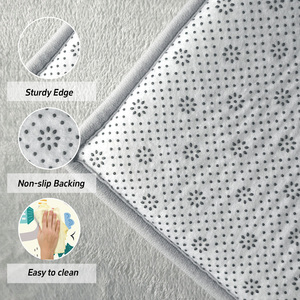 <span class=keywords><strong>Tapis</strong></span> moderne épais de 3cm imprimé gris et <span class=keywords><strong>beige</strong></span> <span class=keywords><strong>Tapis</strong></span> moderne en mousse à mémoire de forme pour le salon - Product Image 3