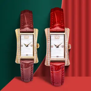 उच्च अंत डिजाइन ब्रांड चमड़े की बेल्ट घड़ी महिला 2023 लक्जरी क्वार्ट्ज कलाई घड़ियों के लिए कस्टम लोगो wristwatches उपहार बक्से
