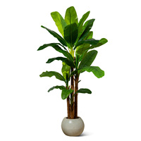 Pot de plante, bananier artificiel de haute qualité de 2 mètres, en plastique, pour décoration intérieure, mariage, écologique