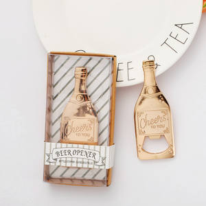 Ouvre-bouteille en forme de bière dorée, petits cadeaux de fête pour les invités, ouvre-bouteilles en alliage, outils avec une police de joie, boîte d'emballage exquise, Gadgets - Product Image 5