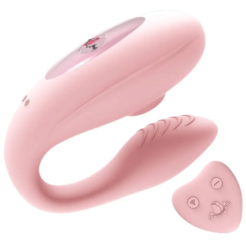 Fabrika fiyat çift kafa uzaktan kumanda enayi klitoris G Spot değnek vibratör kadınlar için mesaj