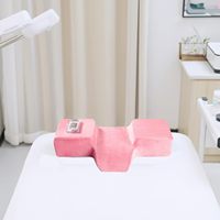 Coussin de soutien pour le cou et le dos en velours pour extensions de cils, 100 % polyester, épaisseur 10 cm/4 pouces, style moderne, deux poches latérales, 3D