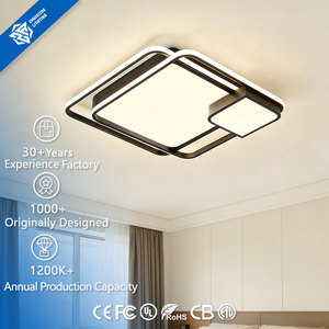 Plafonnier LED moderne et minimaliste AC 220V avec té<span class=keywords><strong>l</strong></span>écommande, couvercle en acrylique, base en fer, lumière 4000K pour chambre à coucher, salon, maison - Product Image 1