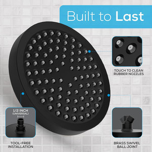 Cross Border 4-Position Super High Pressure Shower Head Black Round Overhead Top Spray Bathroom Shower Head Set - Product Image 3