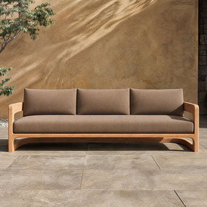 Ensemble de canapés d'extérieur en teck massif de luxe moderne, résistant aux intempéries, pour patio, sièges profonds, meubles de jardin - Product Image 4