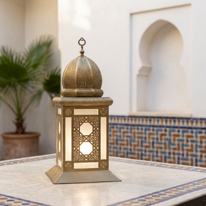 Wholesale Luxury <b>Moroccan</b> Brass Lantern With Intricate Cutout Design For Home <b>Decoration</b> - Product Image 2
