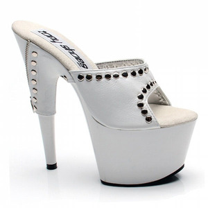 Sexy fetiche negro remache gótico exótico bailarina Retro 17 cm gladiador moda Sandalias de tacón alto zapatillas de plataforma grande para mujer - Product Image 4