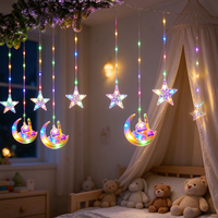 Guirlande lumineuse LED en forme de croissant de lune et de mosquée pour le Ramadan, 3 m, rechargeable, à intensité variable, pour intérieur et extérieur, décoration de l'Aïd