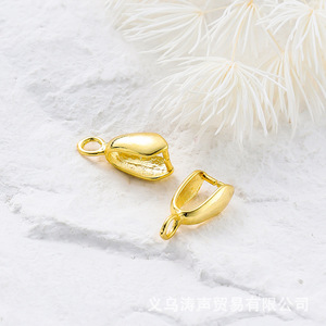 Color Preserving Genuine Gold Drop <b>Pendant</b> <b>Bail</b> For Necklace Making 14K 18K Plated Jewelry Findings Component - Product Image 3