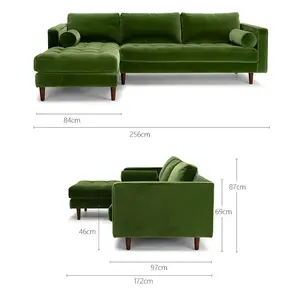 Nordic retro style sofa Italian minimalist modern living room small flat straight-line square combination