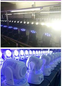 ไฟหัวเคลื่อนที่แบบมืออาชีพ 7x LED RGB พร้อมโหมด DMX512 และโหมดเสียง สำหรับระบบแสงเวที ดีเจ คาราโอเกะ ดิสโก้ โชว์สด - Product Image 6