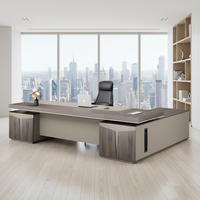 Poste de travail de bureau moderne Bureau exécutif de luxe en forme de L Bureau de PDG pour chambre Table Base Photos Meubles design