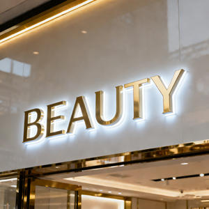 Lettres en relief personnalisées BOYANG en or poli 3D avec rétroéclairage, enseigne BEAUTY |   Halo LED 6000K |   Beauté extérieure de luxe haut de gamme - Product Image 5