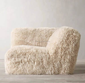 Juego de sofá de asiento bajo Modular de lujo, Cachemira de tela de felpa interior de estilo nórdico cálido para sala de estar - Product Image 4