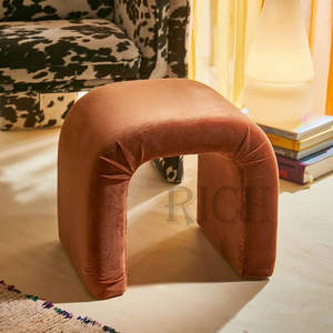 Siyah ve beyaz inek renkli osmanlı makyaj vanity tabure giriş oturma osmanlı kanepe ayak taburesi <span class=keywords><strong>modern</strong></span> küçük kadife tabure osmanlı - Product Image 6