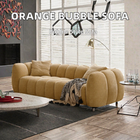 Canapé modulaire moderne pour salon, canapé incurvé capitonné en tissu, mobilier d'appartement