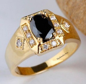 Natural Black <b>Onyx</b> <b>Ring</b> Oval Cut <b>Mens</b> Black Gemstone Sterling Silver Engagement Jewelry <b>Ring</b> - Product Image 2
