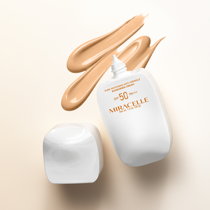 Protector Solar MIRACEILE SPF50+ PA+++ con Ácido Hialurónico Herbal, Crema Mineral con Color, Iluminadora para Piel Oscura, Orgánica, Antienvejecimiento - Product Image 2
