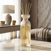 250 flacons diffuseurs d'aromathérapie de style Art Déco nordique, bouteille diffuseur en verre côtelé de luxe pour coffret cadeau