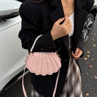 Nouveauté 2026 : Sac à main en PU pour femme, design de niche, tendance printemps, perles minimalistes, forme coquillage, sac bandoulière décontracté