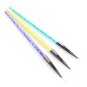 Pinceau à ongles double tête rose avec strass, style Kolinsky, en nylon, pour gel et liner, idéal pour la manucure - Product Image 4