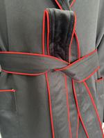 Peignoir d'hôtel de luxe noir à capuche, extérieur en satin, intérieur en velours cristal, écologique, thermique, logo personnalisé, unisexe