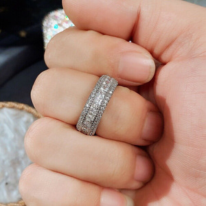 Anillo de Diamantes de Oro Blanco Q603, Corte Princesa, Color D Natural, Anillo de Compromiso para Mujer - Product Image 4