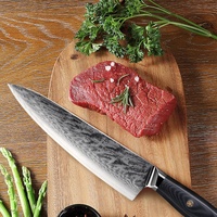 Couteau de Chef Gyuto 8 Pouces en Acier Damas VG-10, Fait Main, Manche Intégral en Résine Écologique, Ambidextre, Mosaïque, Logo Personnalisé