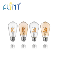 Prix d'usine Ampoule à filament LED 8W E26 110V ST19 1100LM Verre clair Dimmable Pas de scintillement Ampoules LED compatibles avec les luminaires
